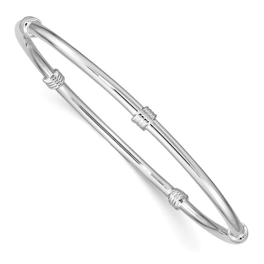 Sterling Silver Rhodium-plated Slip-on Bangle QB1061