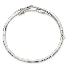 Sterling Shimmer Sterling Silver Rhodium-plated 83 Stone CZ Hinged Bangle Bracelet QB1068