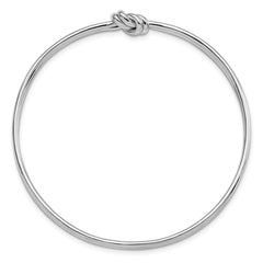 Sterling Silver Rhodium-plated Polished Knot Slip on Bangle QB1080