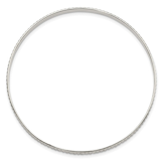 Sterling Silver Diamond Cut Slip-on Bangle QB1083