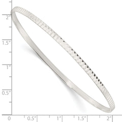 Sterling Silver Diamond Cut Slip-on Bangle QB1083