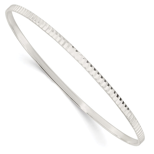 Sterling Silver Diamond Cut Slip-on Bangle QB1083
