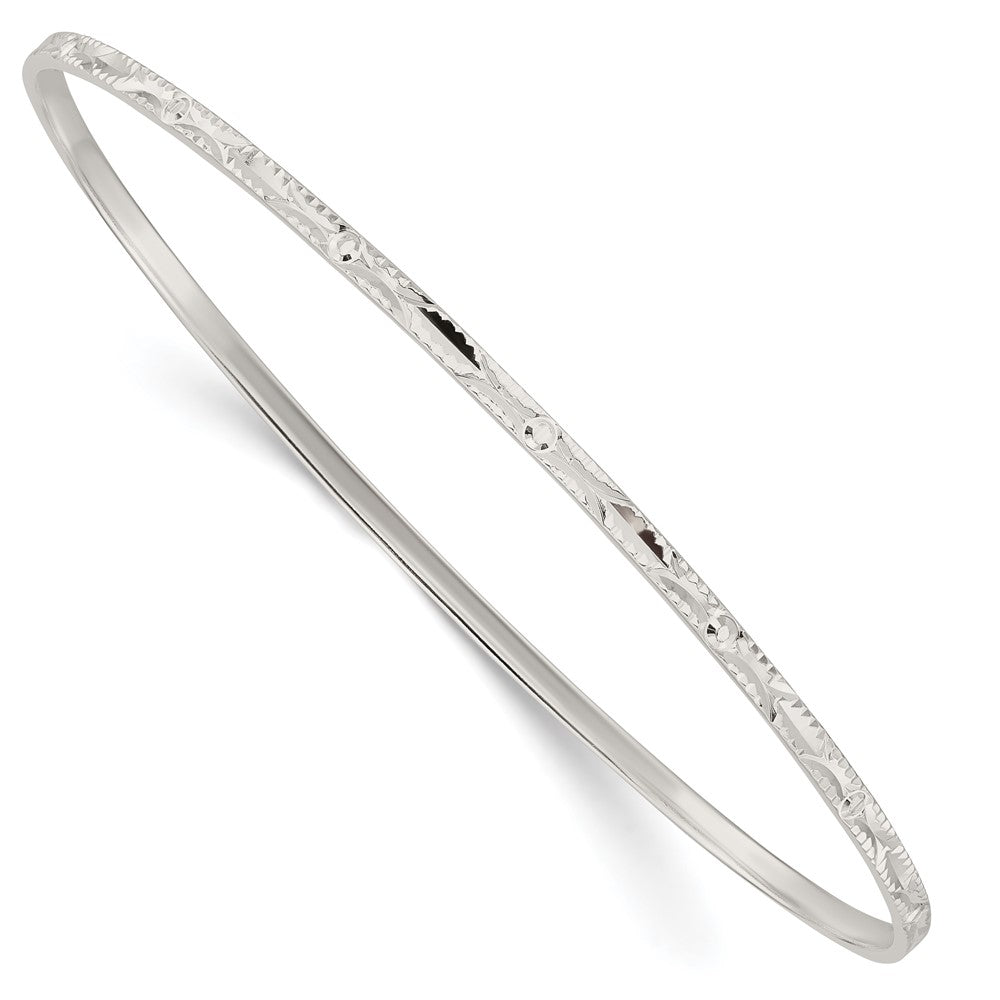 Sterling Silver Diamond Cut Slip-on Bangle QB1085