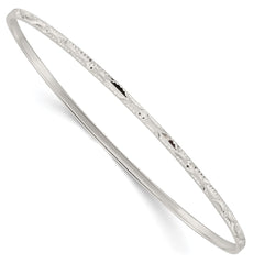 Sterling Silver Diamond Cut Slip-on Bangle QB1085