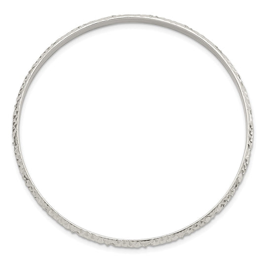 Sterling Silver Diamond Cut Slip-on Bangle QB1088