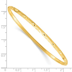 Sterling Silver Gold-tone Diamond Cut Slip-on Bangle QB1089