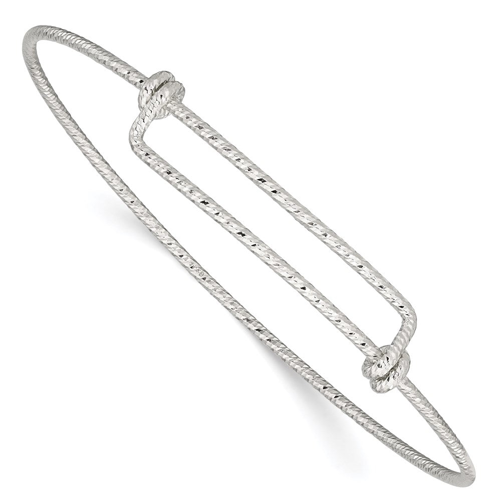 Sterling Silver Polished D/C 1.65mm 8-9.5in Expandable Bangle QB1106