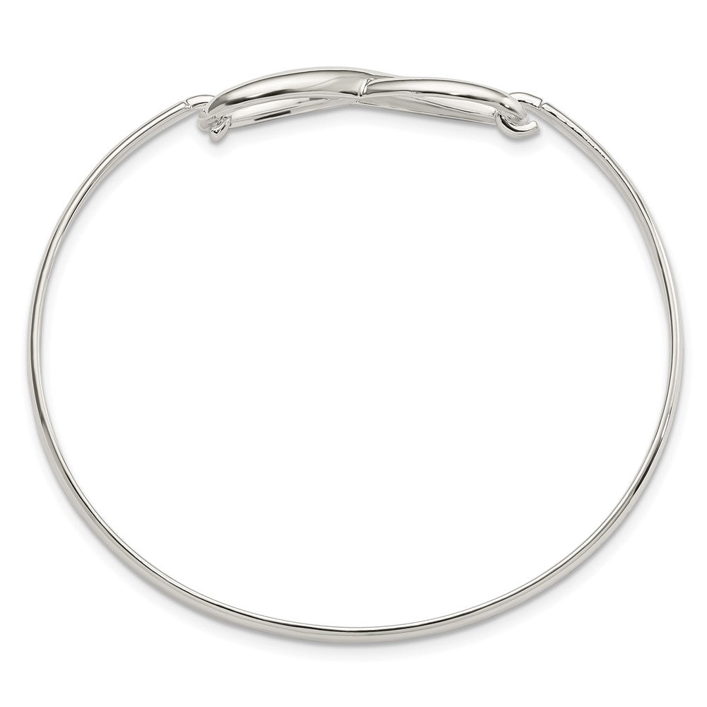 Sterling Silver Infinity Bangle Bracelet QB1138