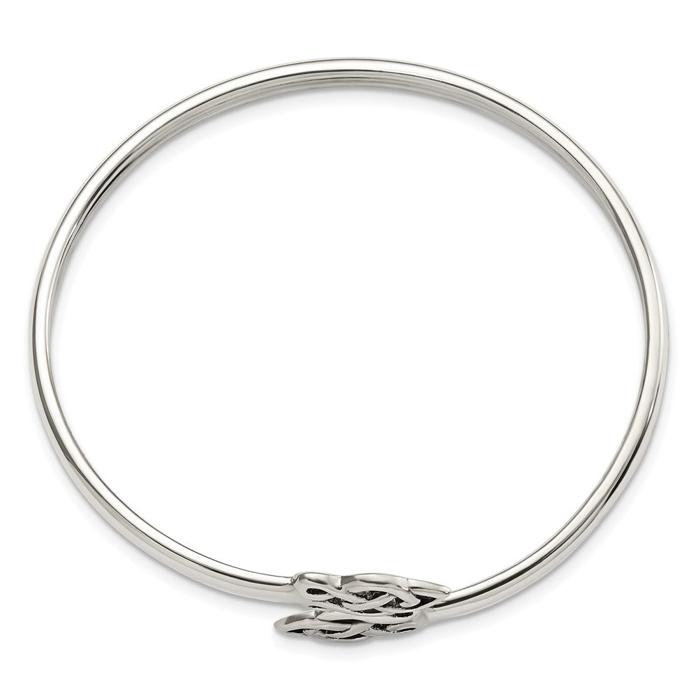 Sterling Silver Celtic Flexible Bangle Bracelet QB1148