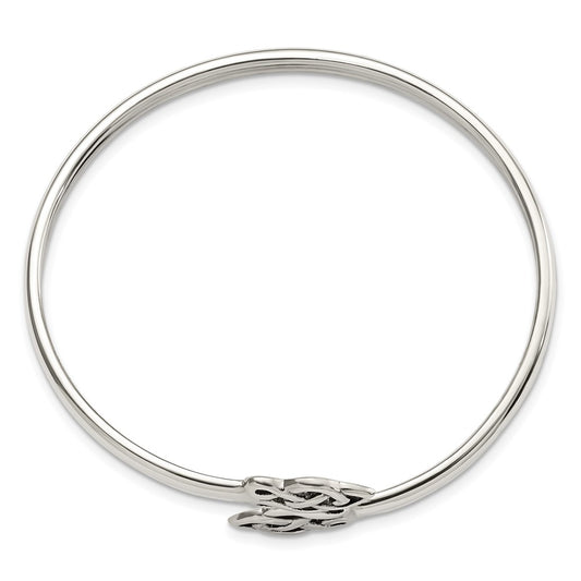 Sterling Silver Celtic Flexible Bangle Bracelet QB1148