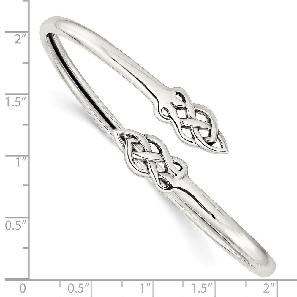 Sterling Silver Celtic Flexible Bangle Bracelet QB1148