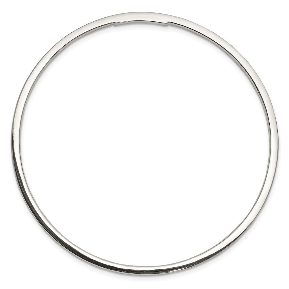 Sterling Silver 2mm Squared Edge Slip-on Bangle Bracelet QB115