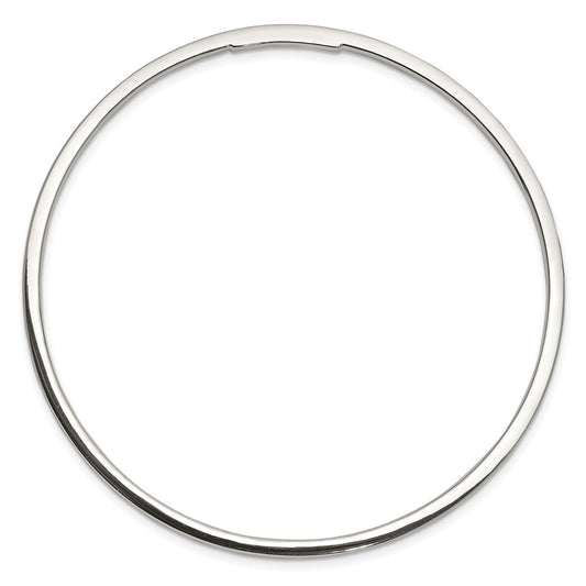 Sterling Silver 2mm Squared Edge Slip-on Bangle Bracelet QB115