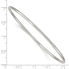 Sterling Silver Rhodium-plated 2mm Slip-on Bangle Bracelet QB119