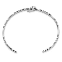 Sterling Silver Rhodium-plated Polished Knot Cuff Bangle QB1193