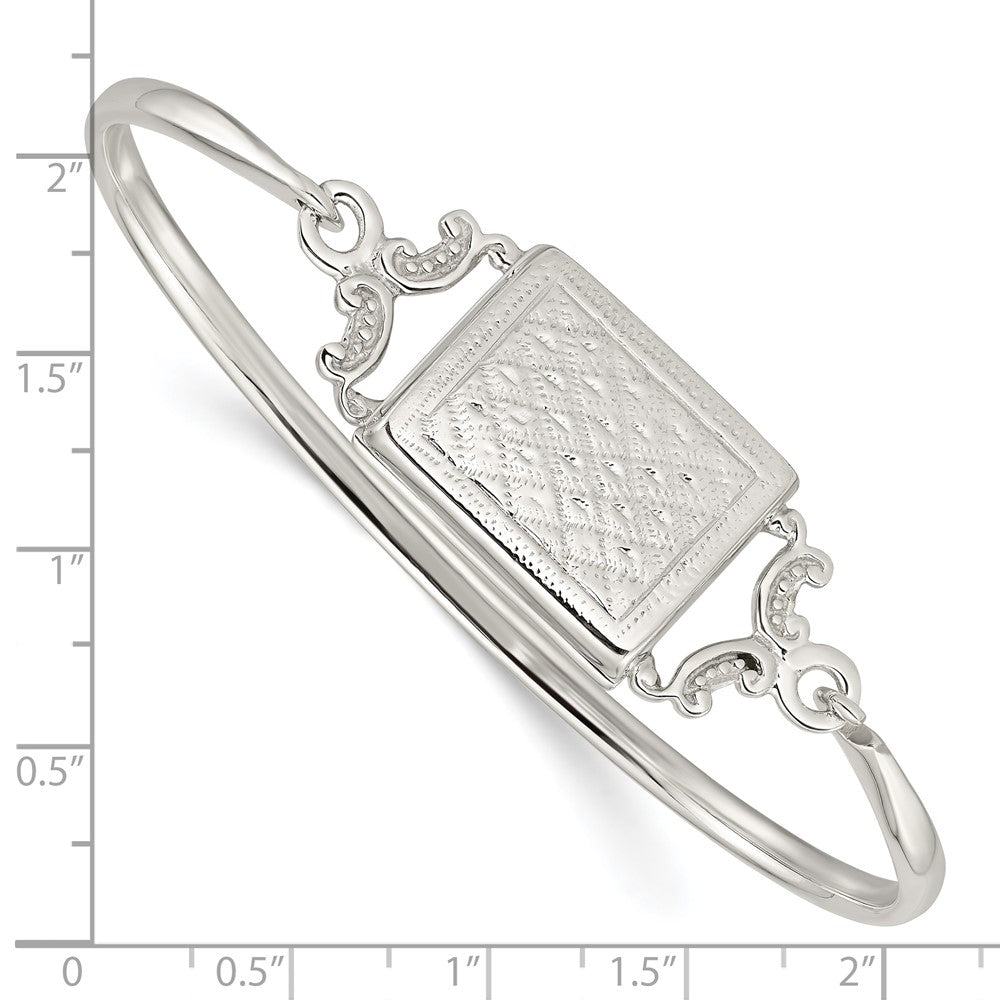 Sterling Silver Polished Rectangular 20mm Locket Bangle QB1210