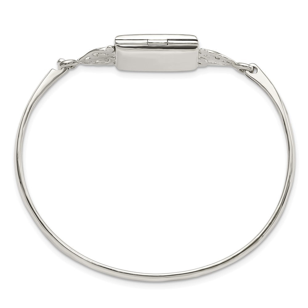 Sterling Silver Polished Rectangular 20mm Locket Bangle QB1211