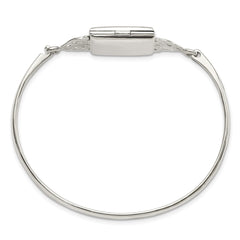 Sterling Silver Polished Rectangular 20mm Locket Bangle QB1211