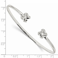 Sterling Silver Polished Love Knot Cuff Bracelet QB1214