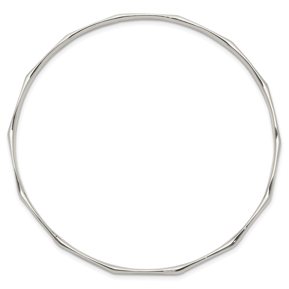 Sterling Silver Scalloped Slip-on Bangle QB1229