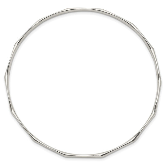 Sterling Silver Scalloped Slip-on Bangle QB1229