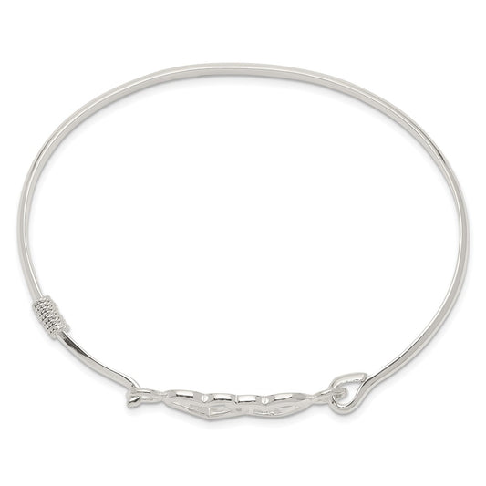 Sterling Silver Polished Heart Bangle QB1234