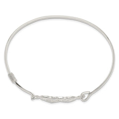 Sterling Silver Polished Heart Bangle QB1234