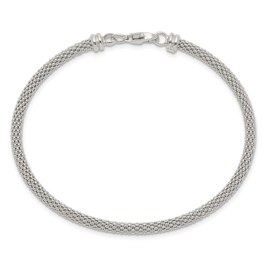 Sterling Silver Textured w/Clasp Bangle QB1252