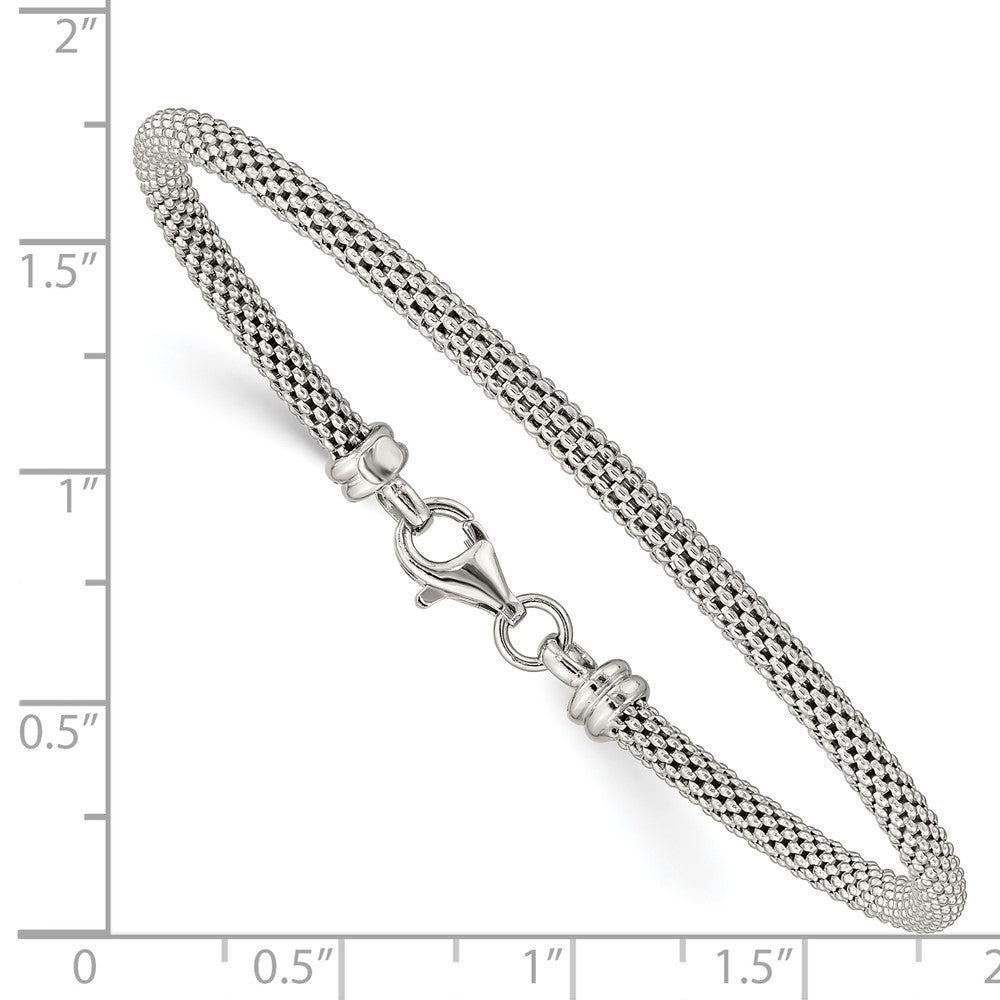 Sterling Silver Textured w/Clasp Bangle QB1252