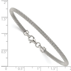 Sterling Silver Textured w/Clasp Bangle QB1252