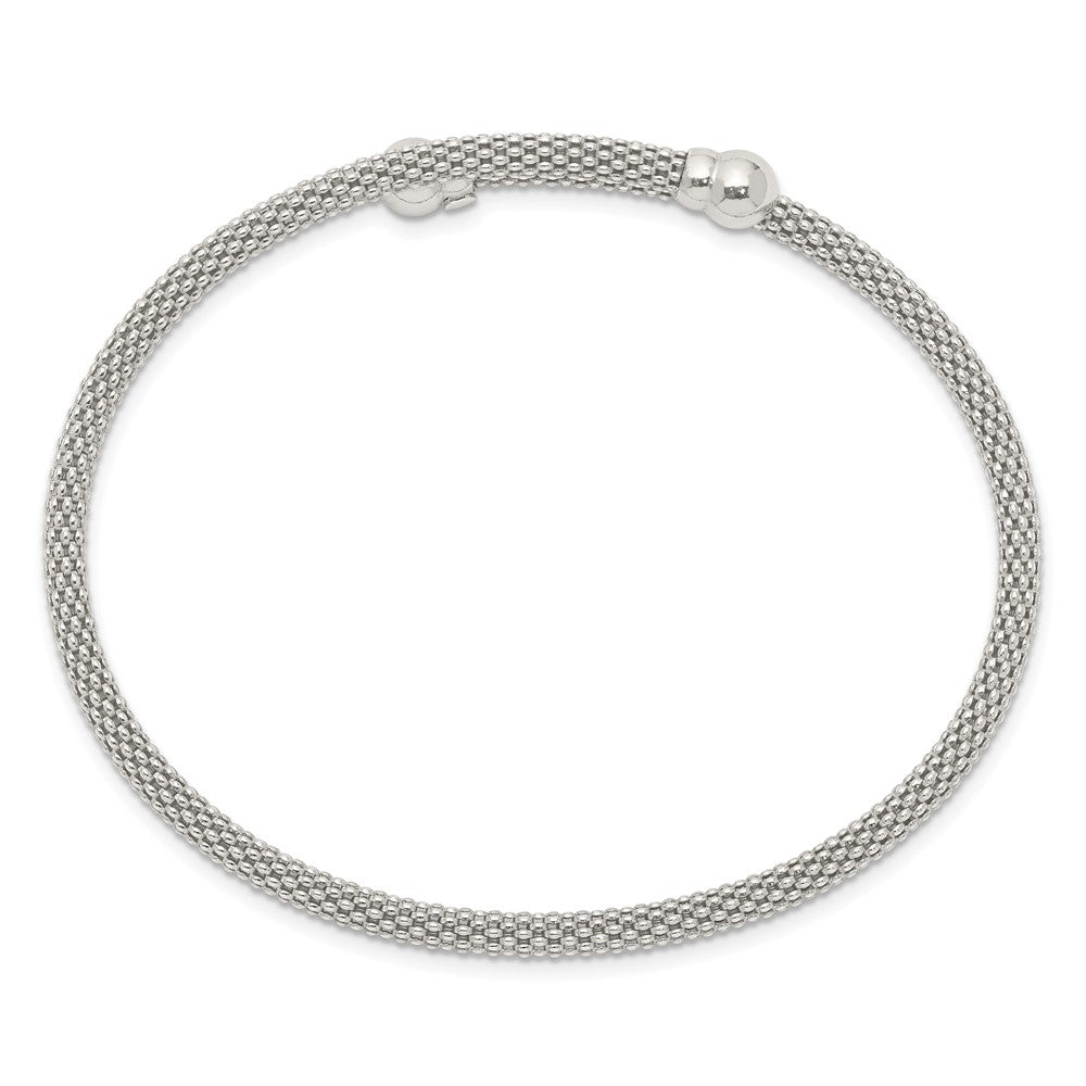 Sterling Silver Textured Flexible Bangle QB1253