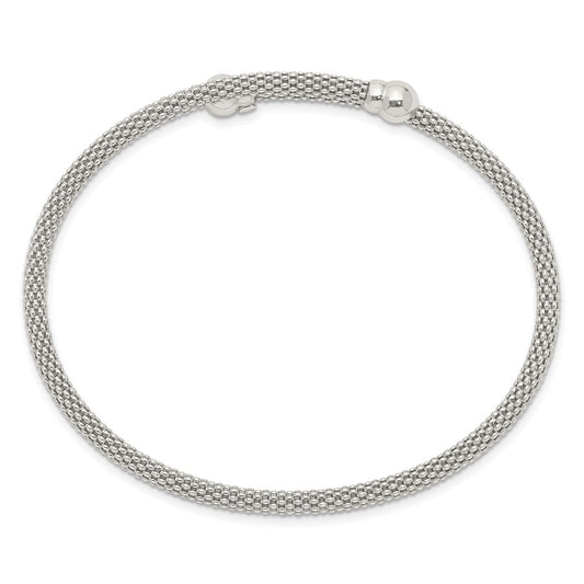 Sterling Silver Textured Flexible Bangle QB1253