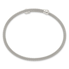 Sterling Silver Textured Flexible Bangle QB1253