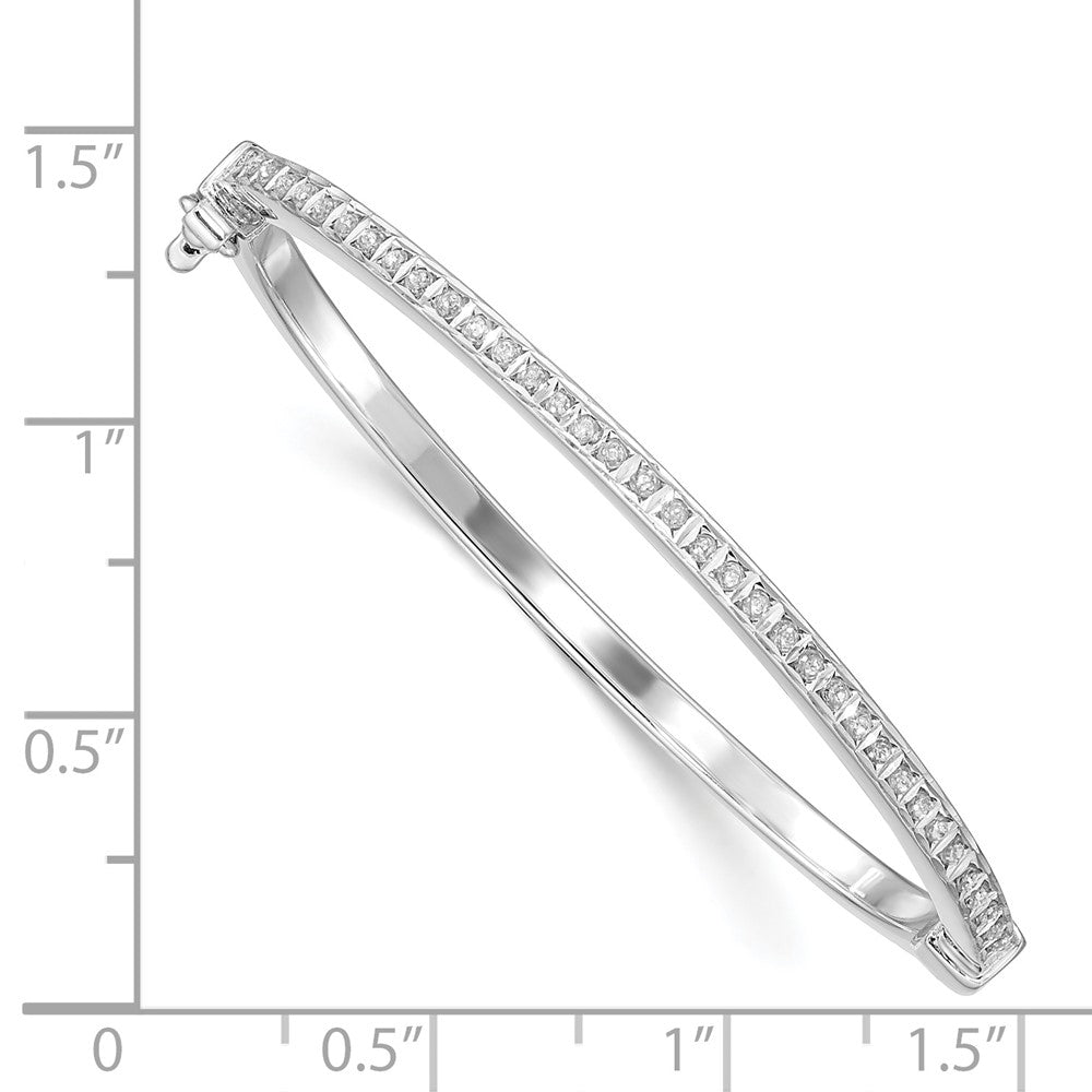 Diamond Fascination Diamond Mystique Sterling Silver Platinum-plated Diamond Baby Bangle QB1286