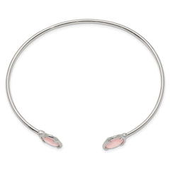 Sterling Silver Pink Chalcedony Bangle QB1294