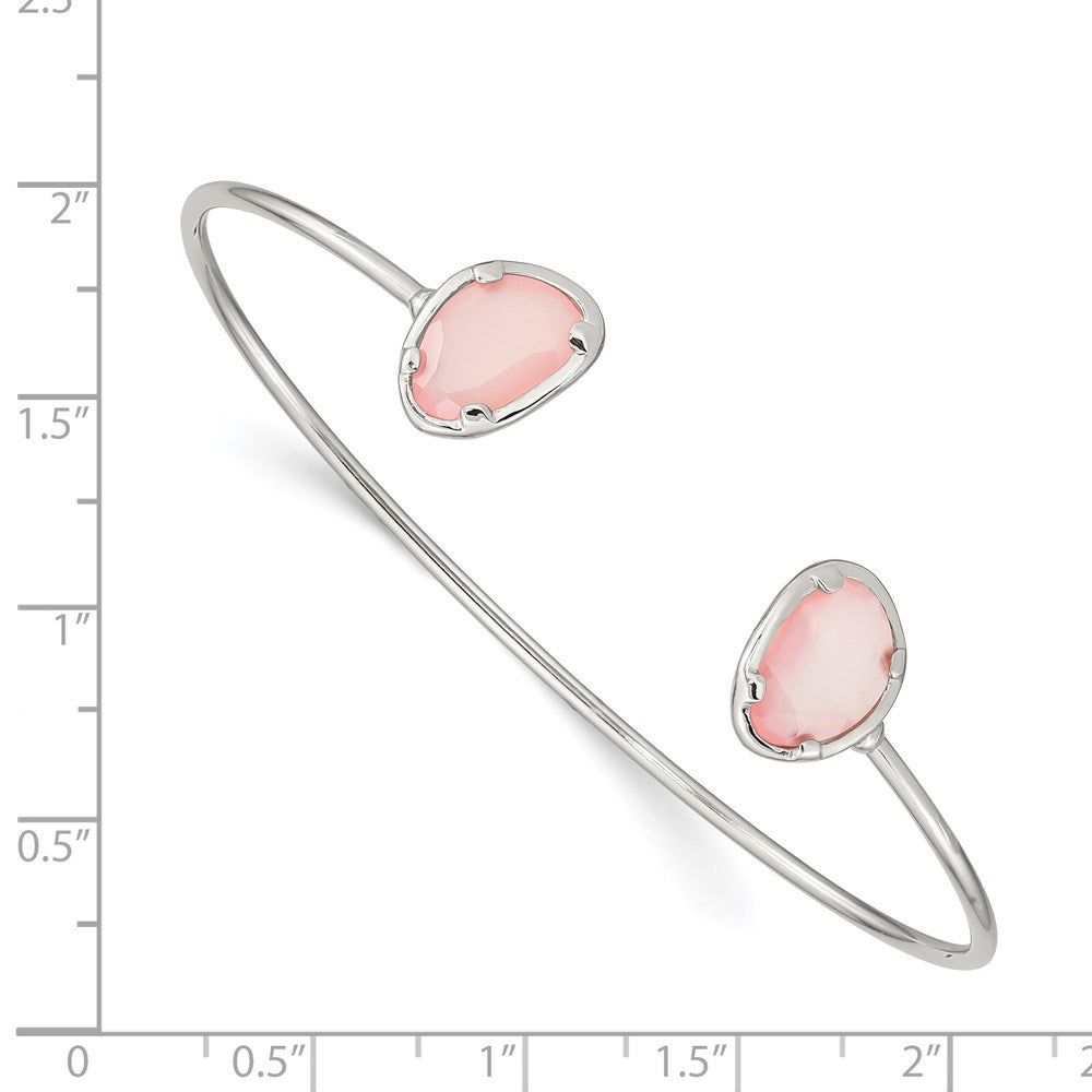 Sterling Silver Pink Chalcedony Bangle QB1294