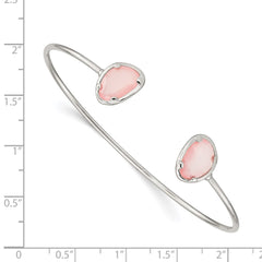 Sterling Silver Pink Chalcedony Bangle QB1294