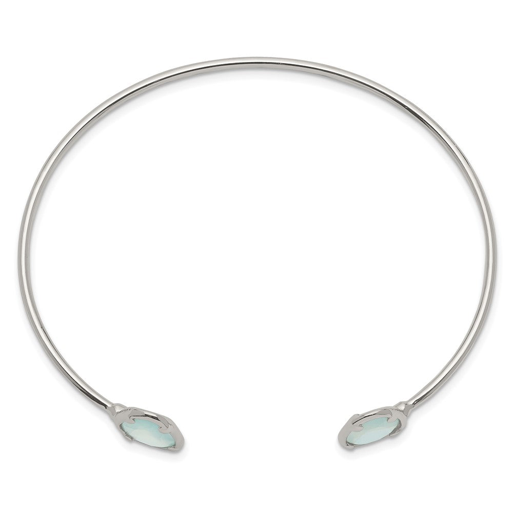 Sterling Silver Blue Chalcedony Bangle QB1295