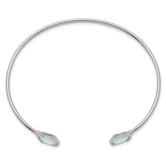 Sterling Silver Blue Chalcedony Bangle QB1295