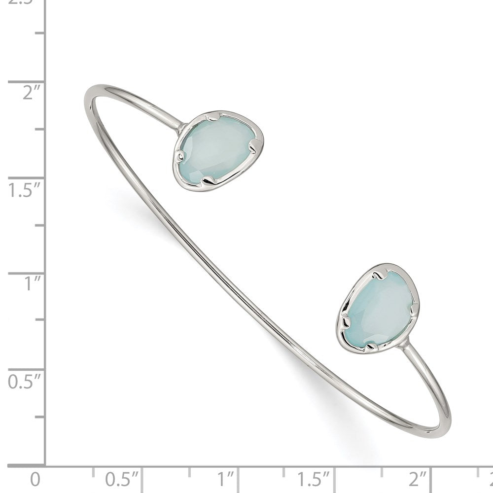 Sterling Silver Blue Chalcedony Bangle QB1295