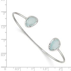 Sterling Silver Blue Chalcedony Bangle QB1295