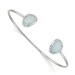 Sterling Silver Blue Chalcedony Bangle QB1295