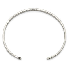 Sterling Silver Polished Hammered Cuff Bangle QB1371