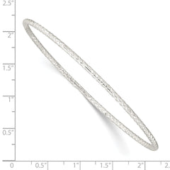Sterling Silver Diamond-cut 2mm Slip-on Bangle QB1396