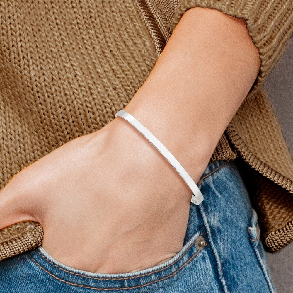 Sterling Silver Polished 4mm Slip-on Bangle QB1400