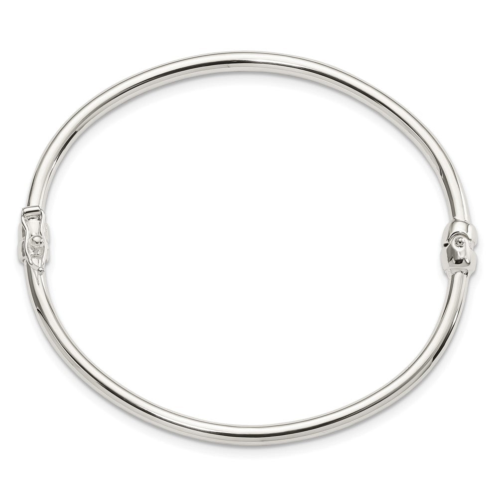 Sterling Silver Polished Hinged Bangle QB1411