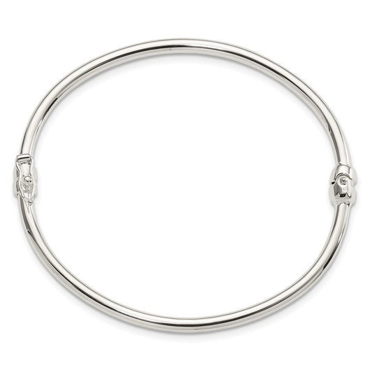 Sterling Silver Polished Hinged Bangle QB1411