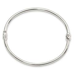 Sterling Silver Polished Hinged Bangle QB1411