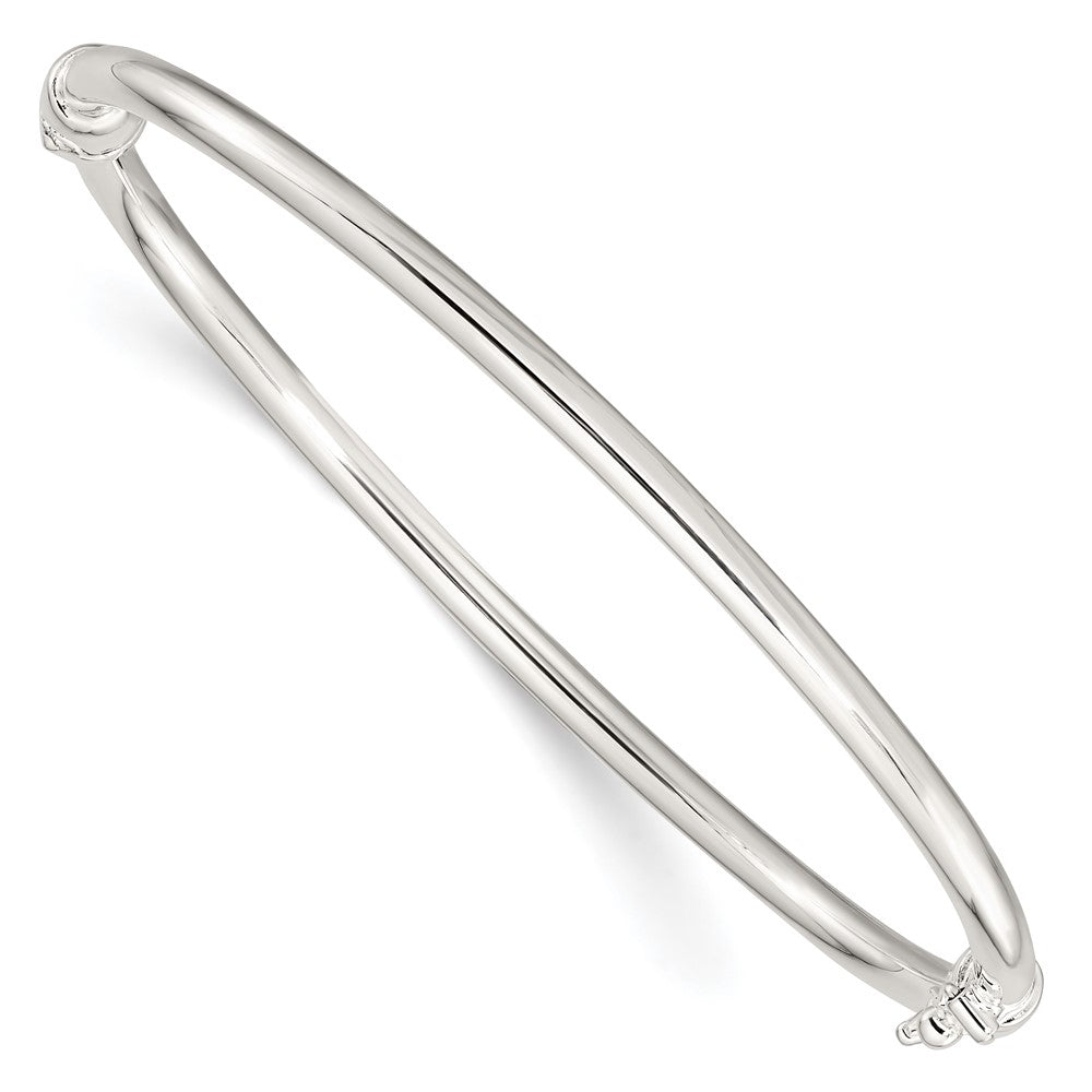 Sterling Silver Polished Hinged Bangle QB1411