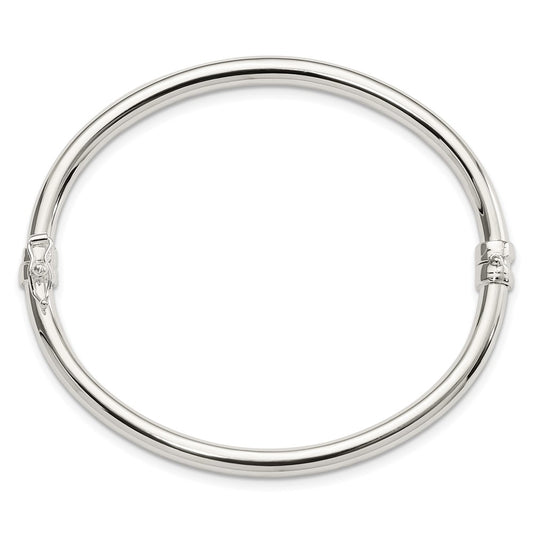 Sterling Silver Polished Hinged Bangle QB1412